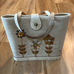 Vintage Enid Collins Leather & Woven Purse